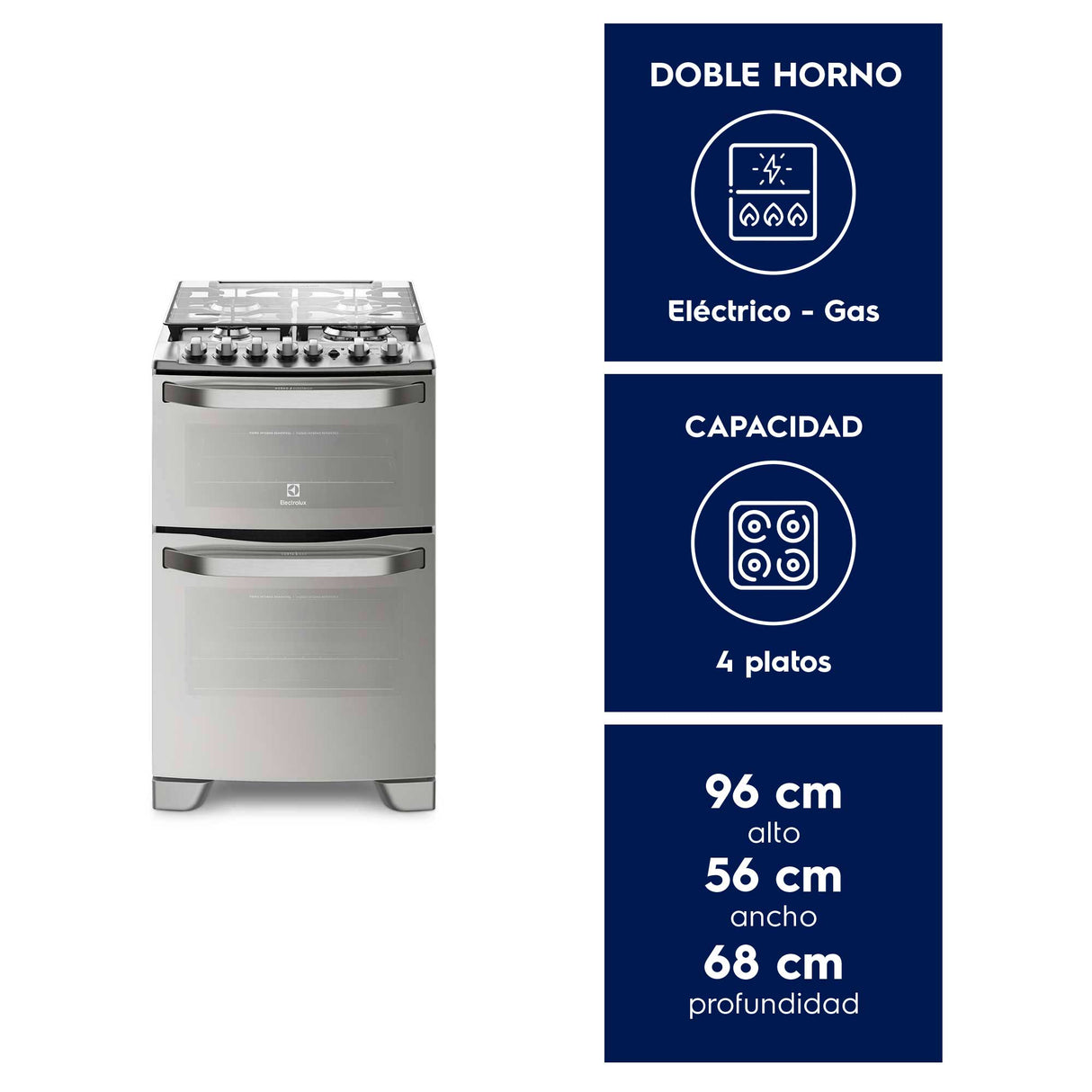 Cocina Experience Doble Horno y Timer Digital Electrolux