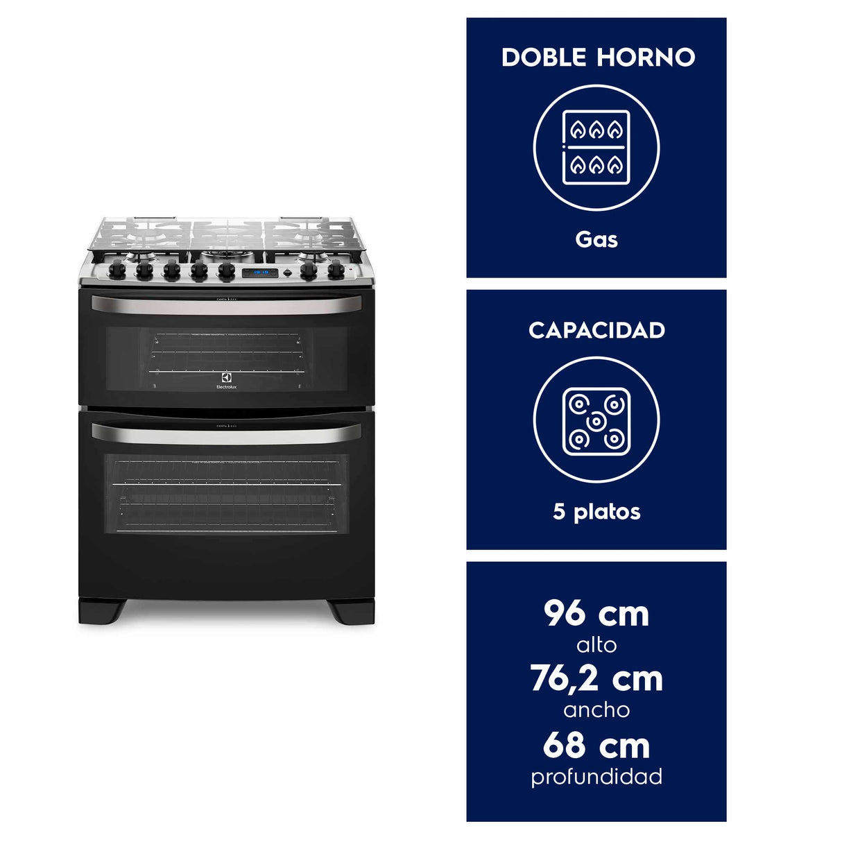 Cocina Experience Doble Horno y Timer Digital Electrolux