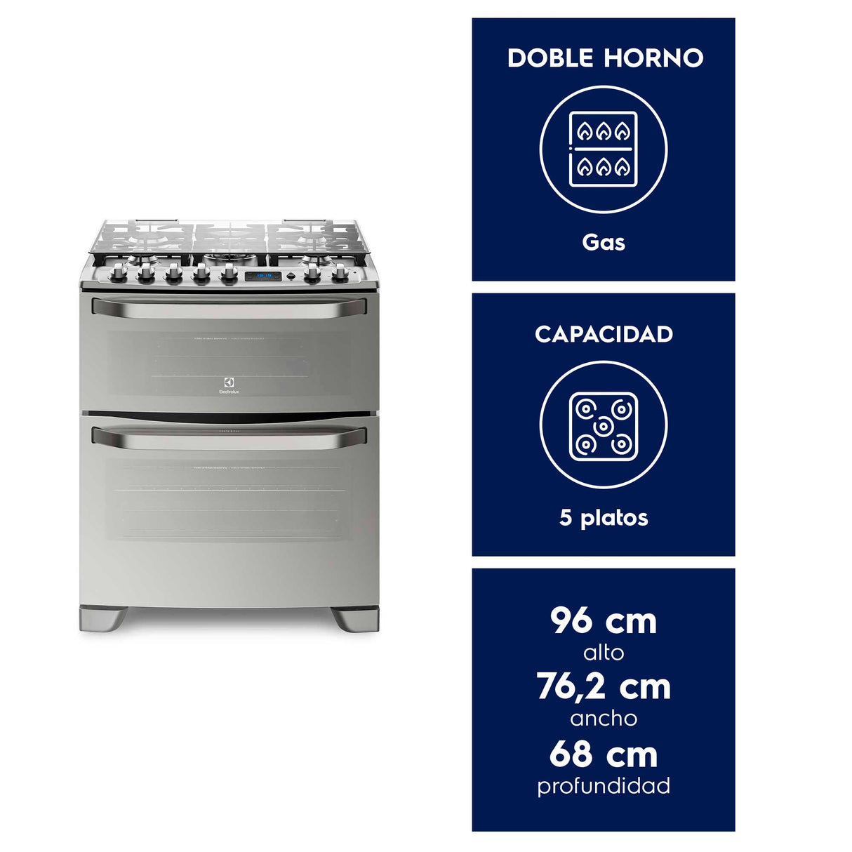 Cocina Experience Doble Horno y Timer Digital Electrolux