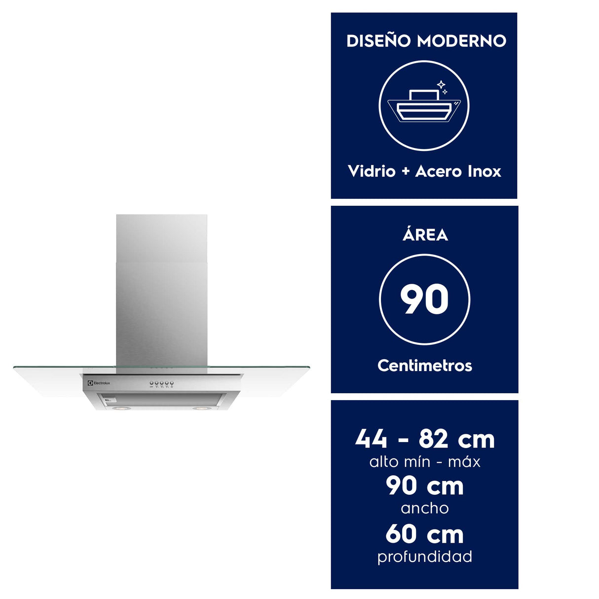 Campana Cocina Pared Decorativa CE9VX Inox Electrolux