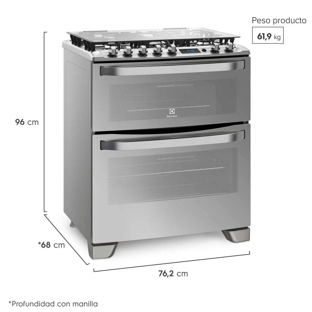 Cocina Experience Doble Horno y Timer Digital Electrolux