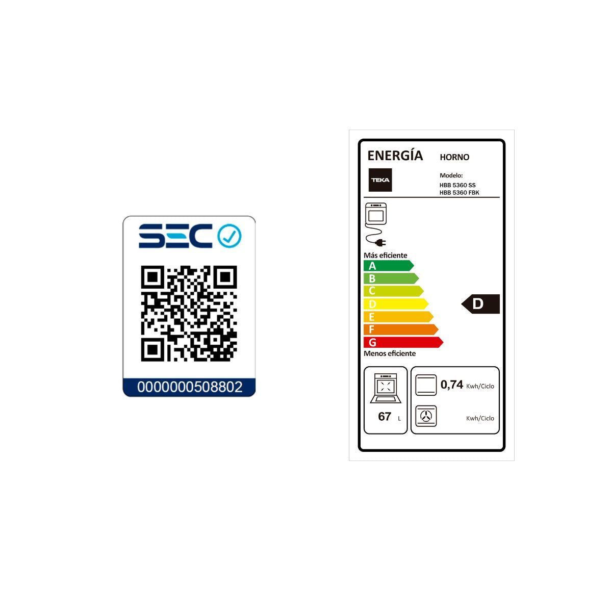 Horno Empotrable 72 L Serie NEO HBB 5360 FBK Teka