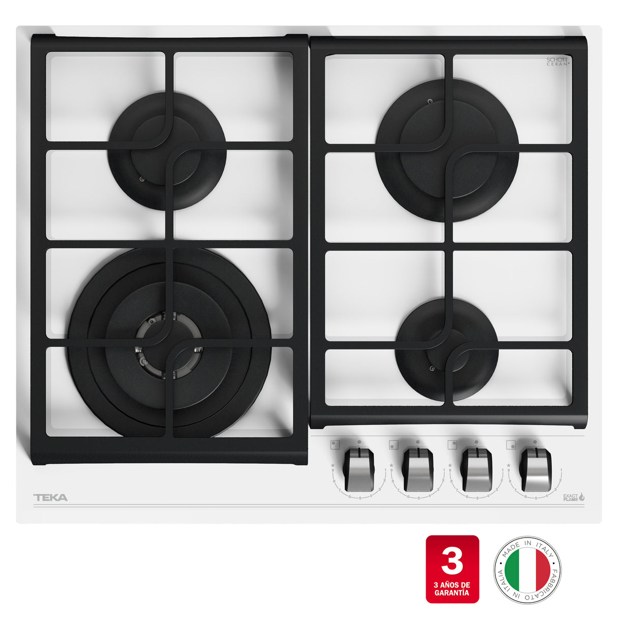 Encimera Urban Colors Teka Cristal Gas GZC 64320 XBB WH