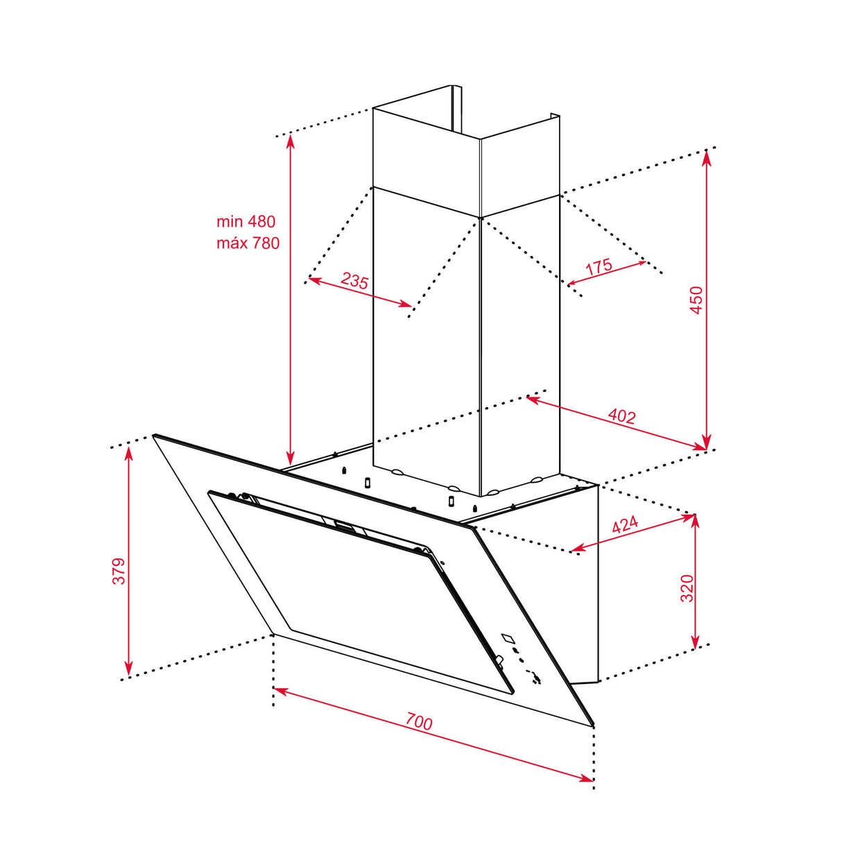 Campana Decorativa Vertical DVT Pro 78660 Teka