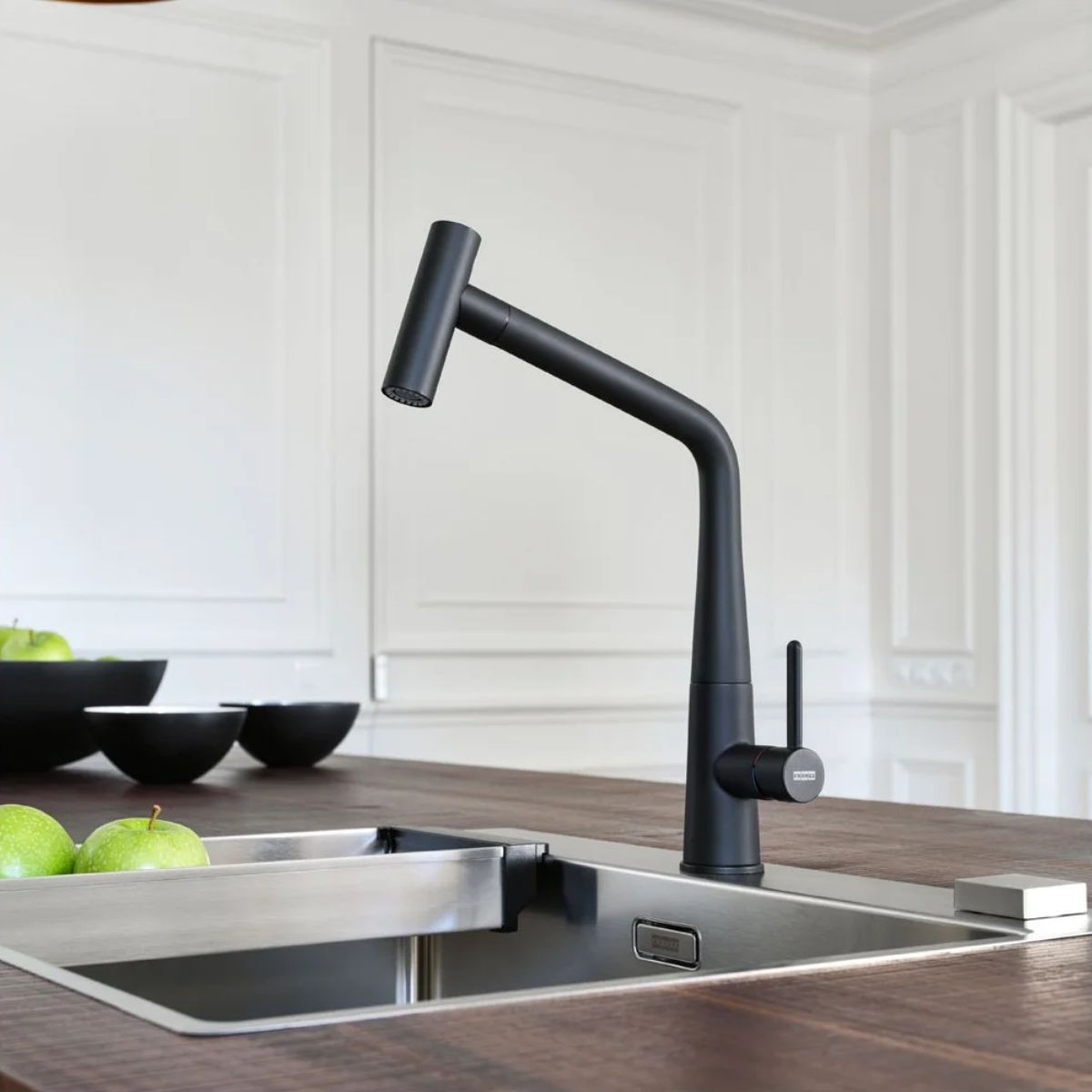 Grifería Icon Doccia Monomando Extraíble Negro Mate Franke