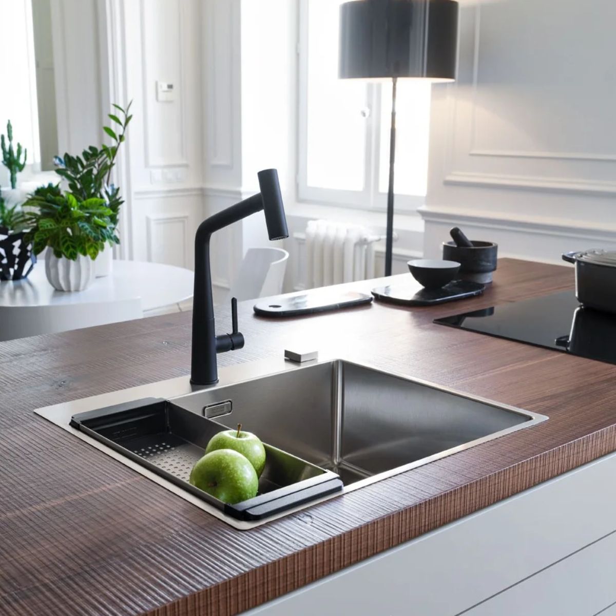 Grifería Icon Doccia Monomando Extraíble Negro Mate Franke