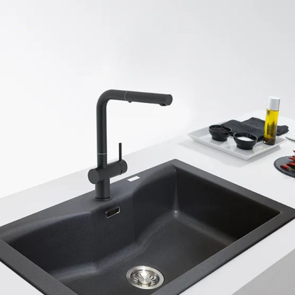 Grifería Active Plus Caño Extraíble Negro Franke