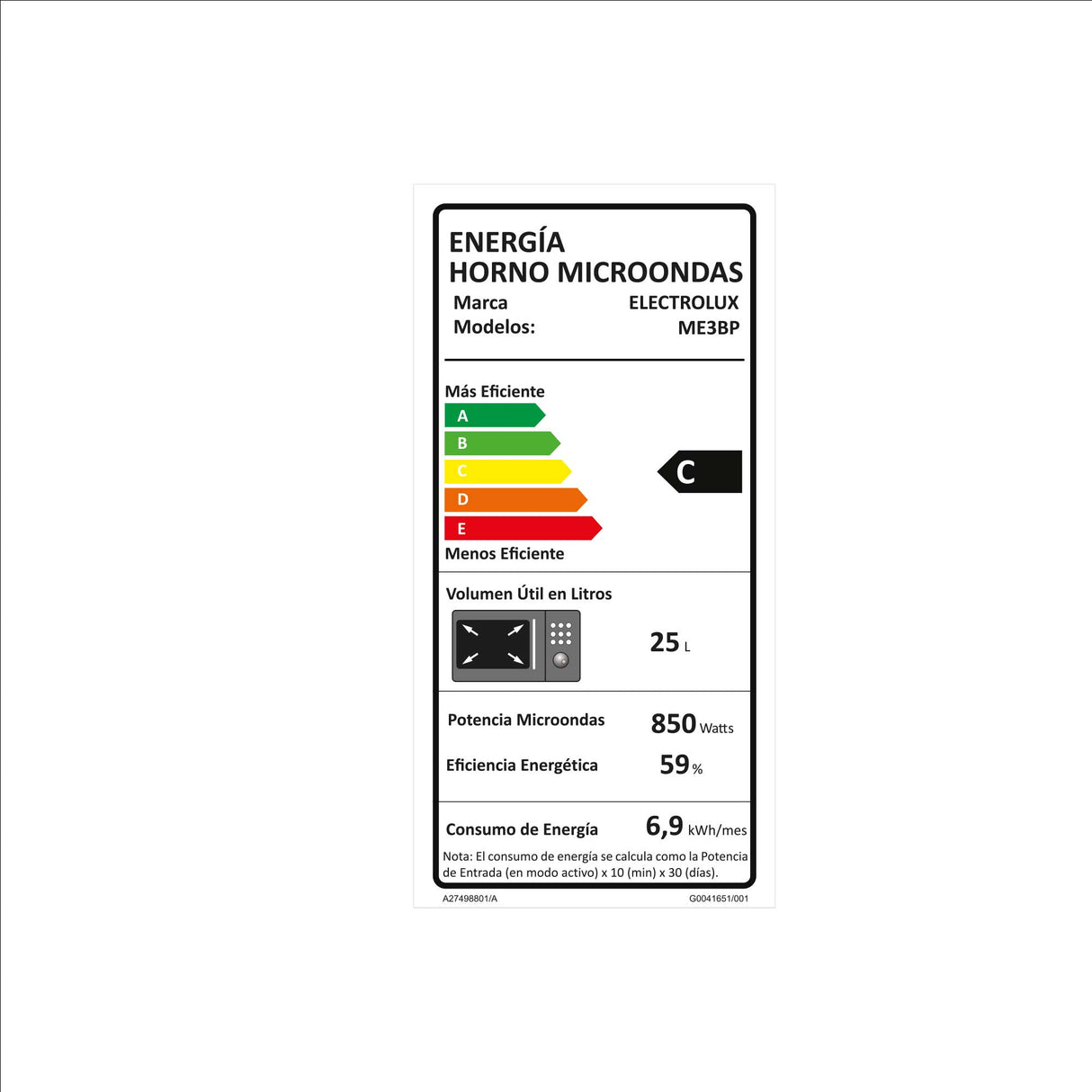 Microondas ME3BP Electrolux