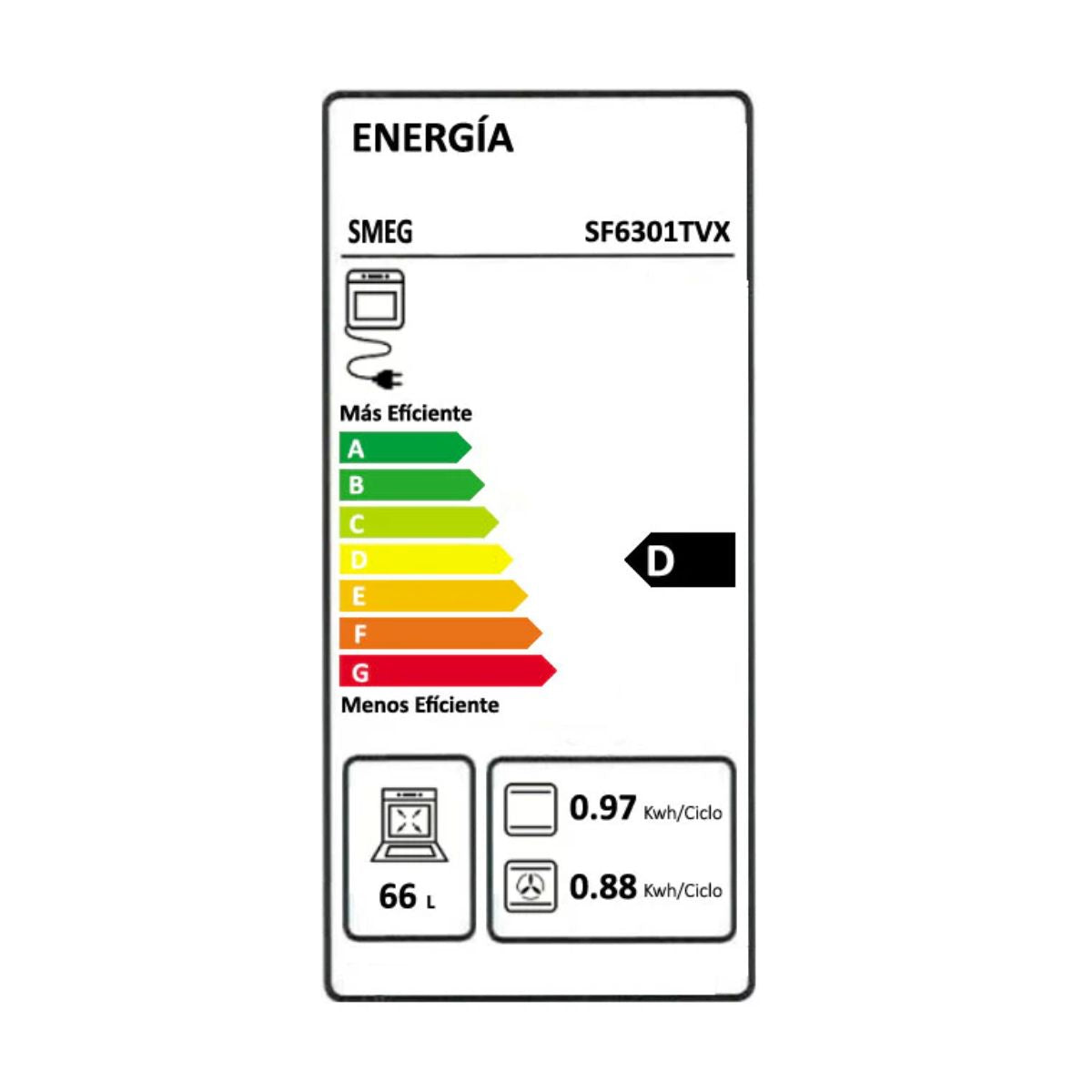 Horno Empotrable SF6301 70 L Inox Smeg