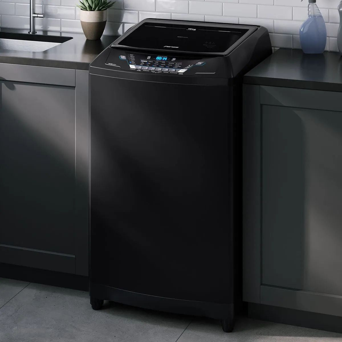 Lavadora Automática Premium Care 18 Black 18 kg Fensa
