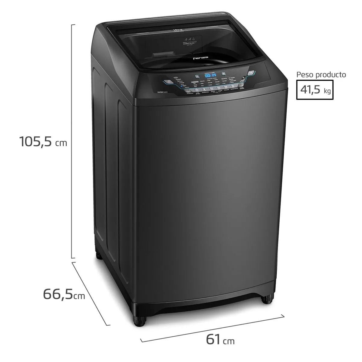 Lavadora Automática Premium Care 18 Onix 18 kg Fensa