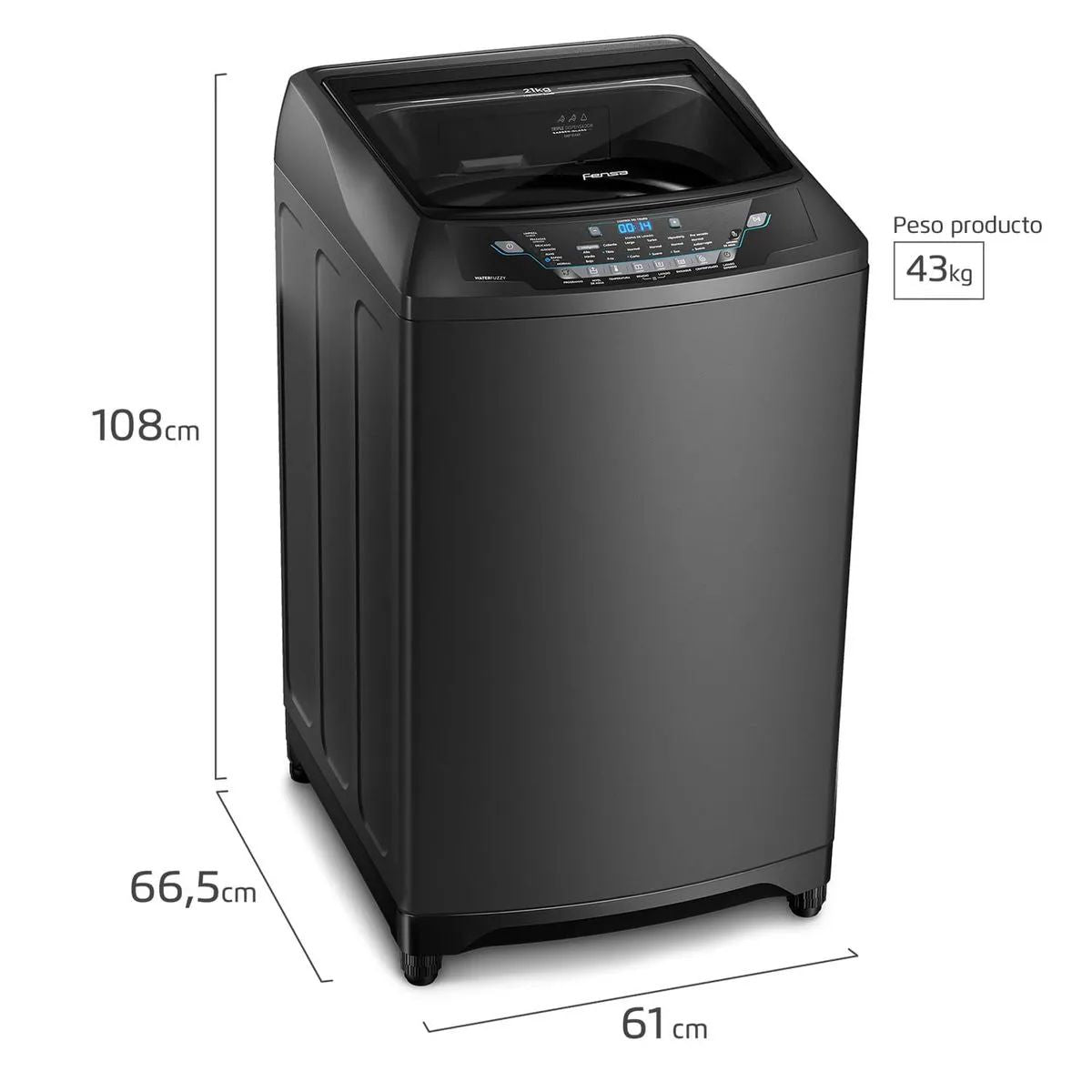 Lavadora Automática Premium Care 21 Onix 21 kg Fensa