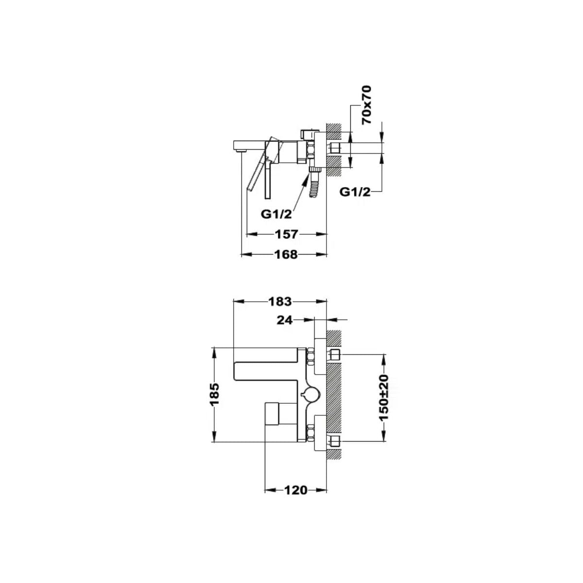 Grifo Monomando para Bañera y Ducha Ströhm Dessin Teka