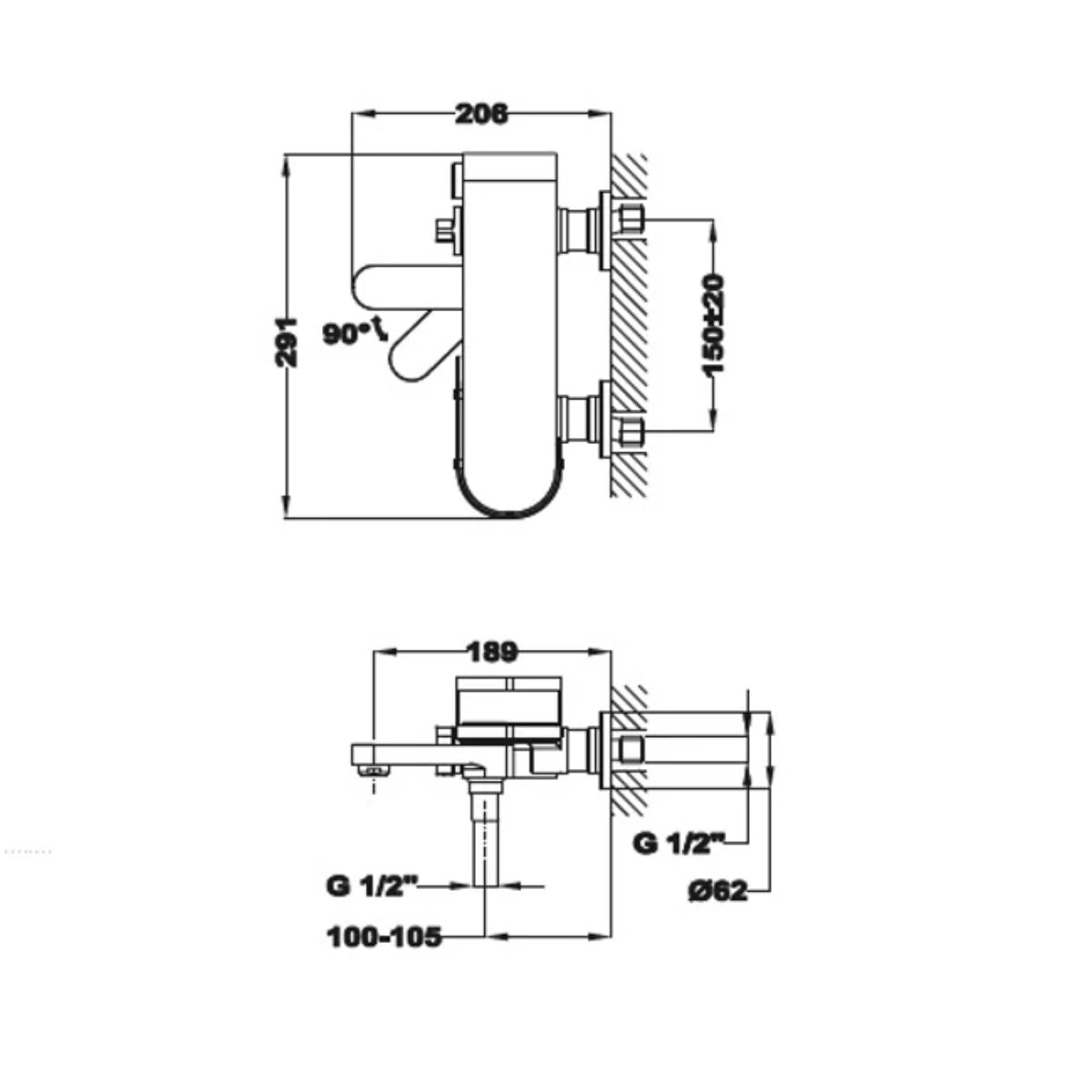 Griferia Bañera y Ducha TEKA Lavi Negro Mate y Amazon Oak