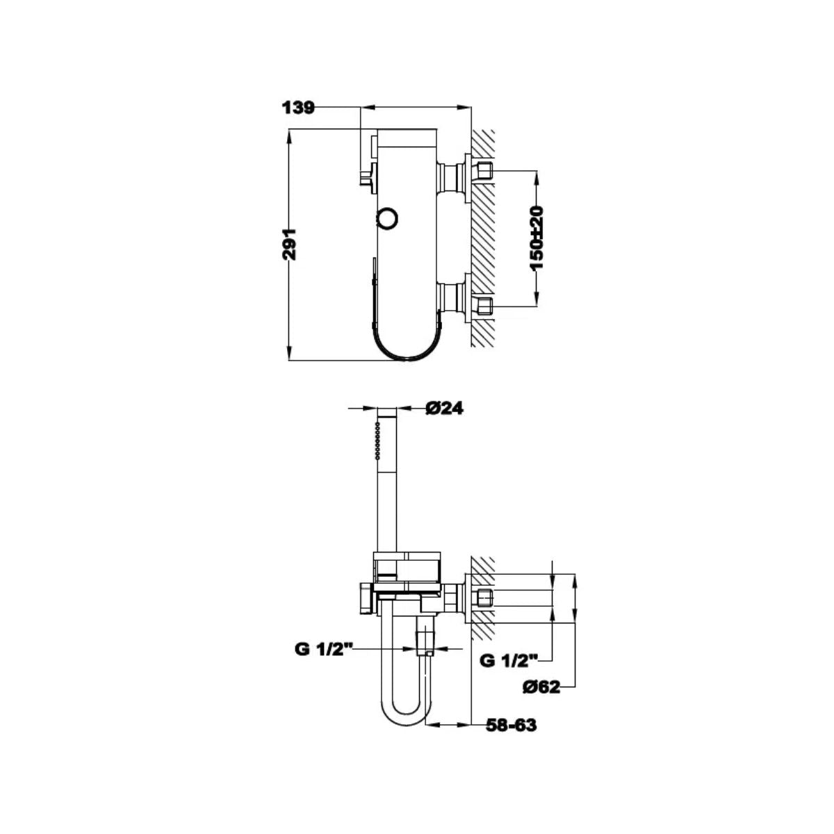 Grifo Monomando para Ducha Ströhm Lavi Cromo Teka