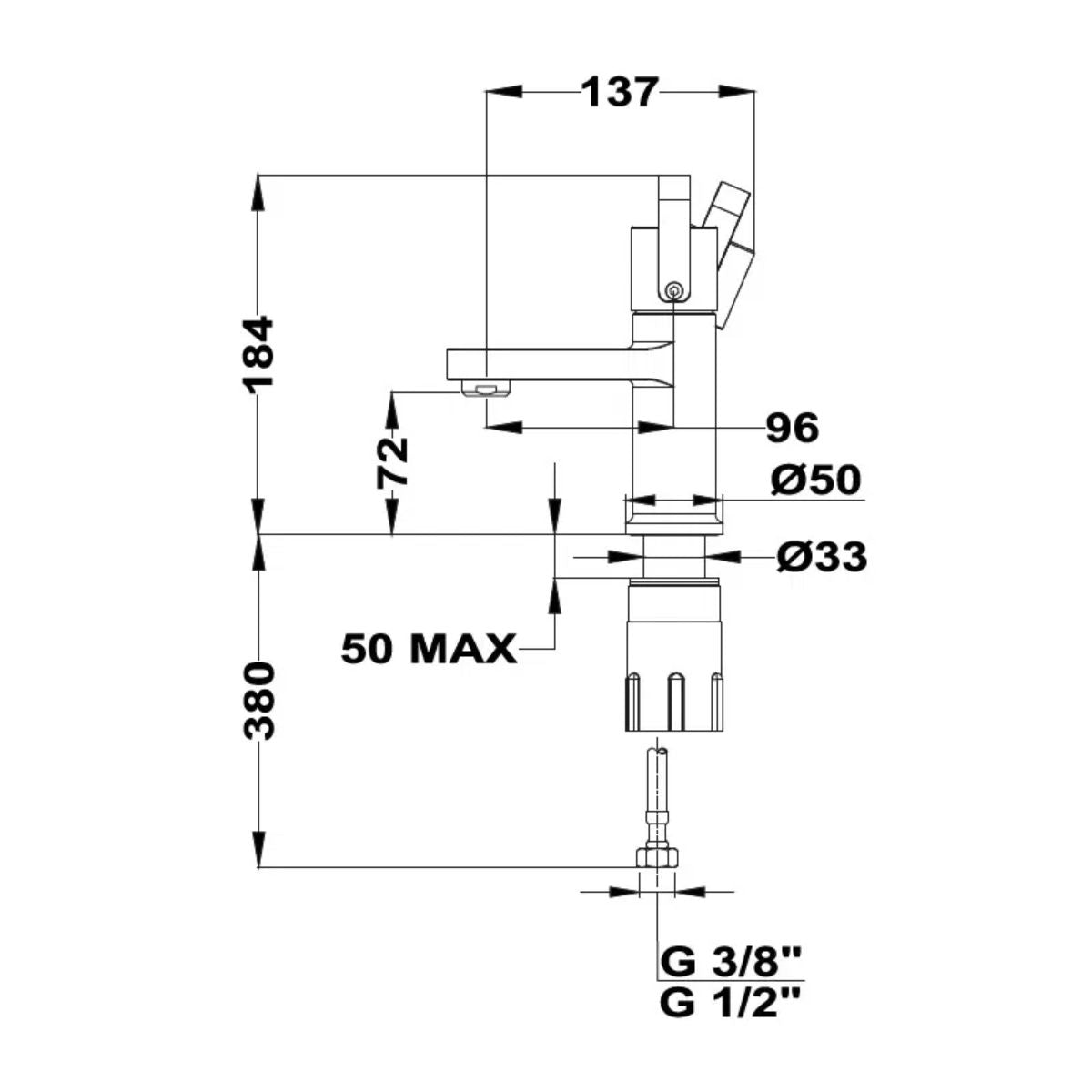 Grifo para Lavamanos Ströhm Lavi Cromo Teka
