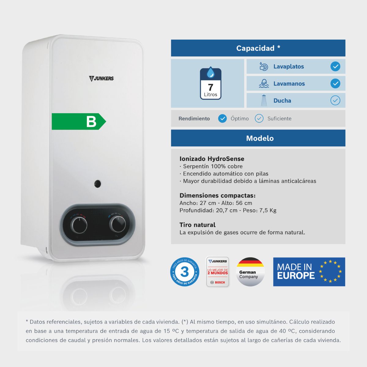 Calefont Ionizado 7L Hydrosense Junkers