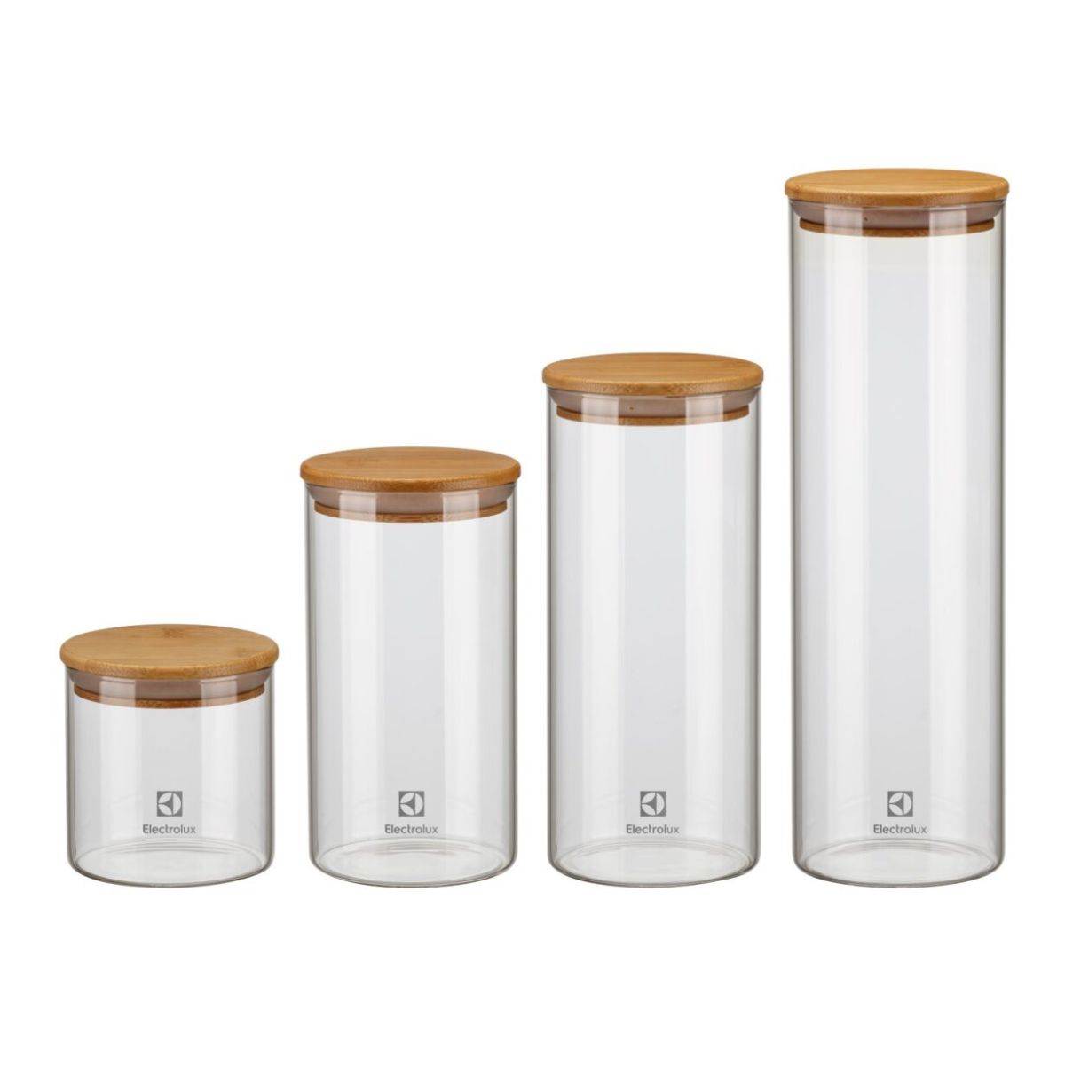 Set 4 Potes Herméticos Tapa Bambú Electrolux