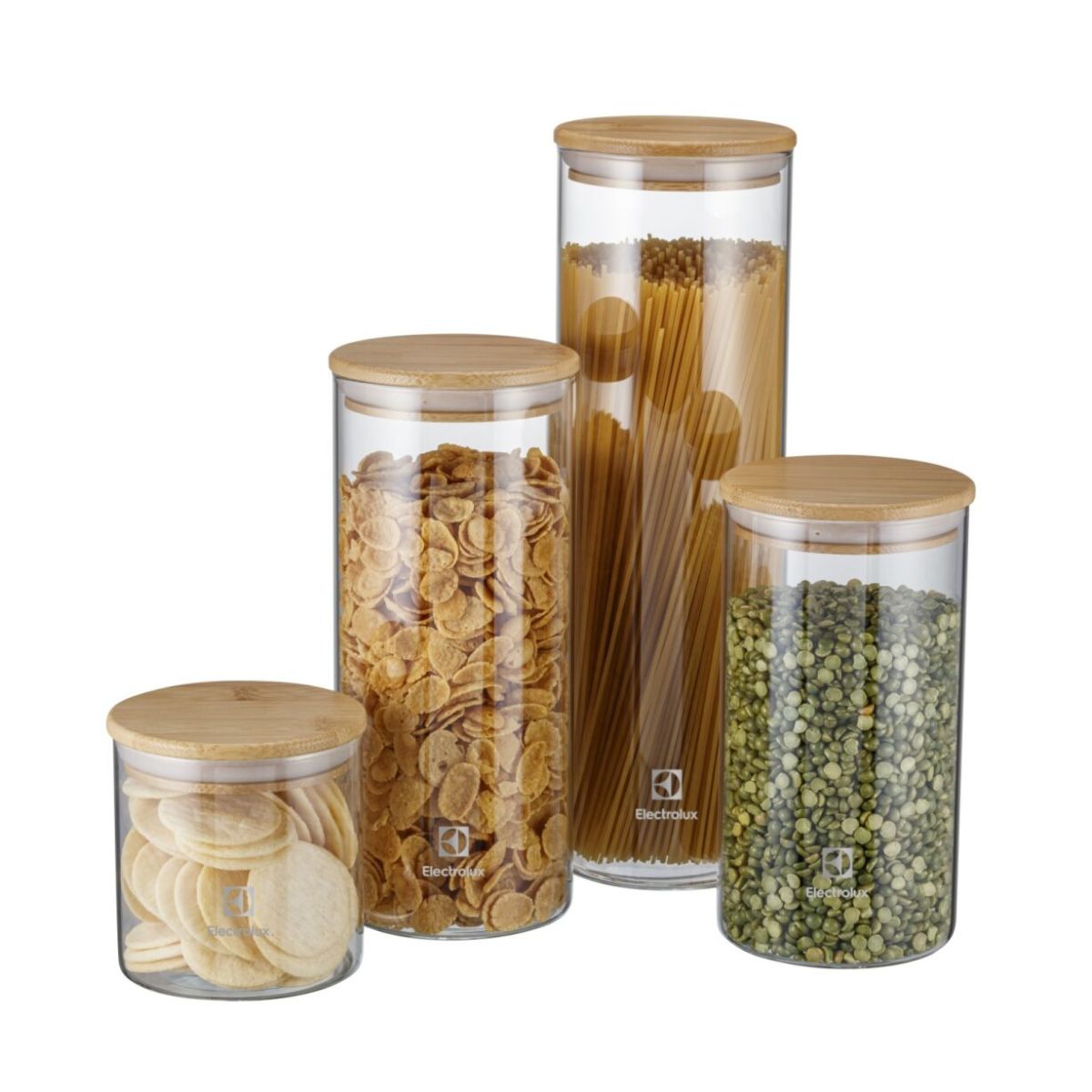 Set 4 Potes Herméticos Tapa Bambú Electrolux
