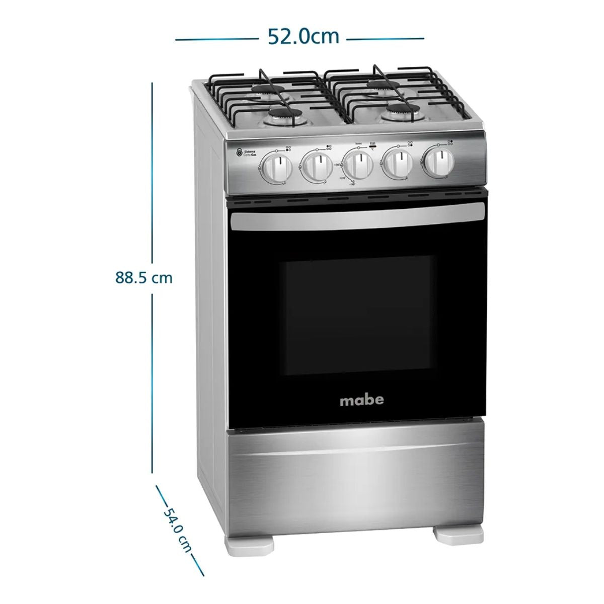 Cocina de Piso a Gas 51 cm Inox CMC20AXX-2 Mabe