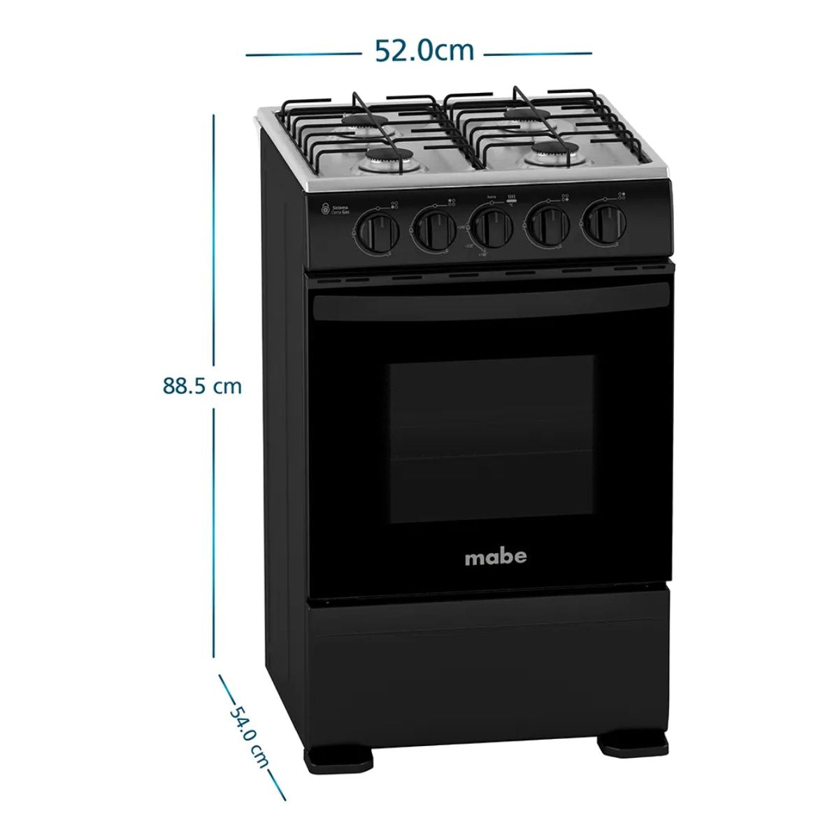 Cocina de Piso a Gas 51 cm Negra CMC5100NA1 Mabe