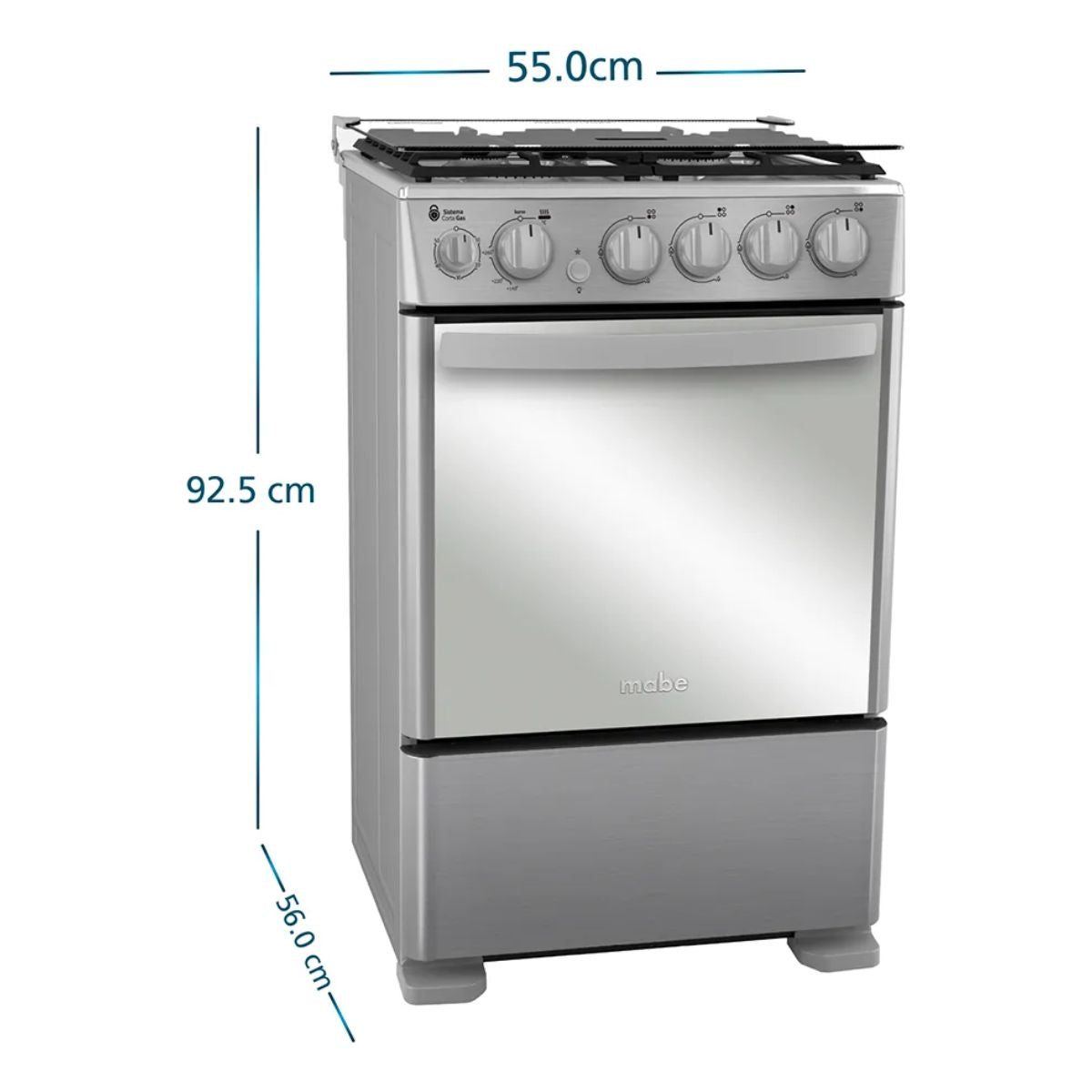Cocina de Piso a Gas 55 cm Inox CMC5540FX1 Mabe