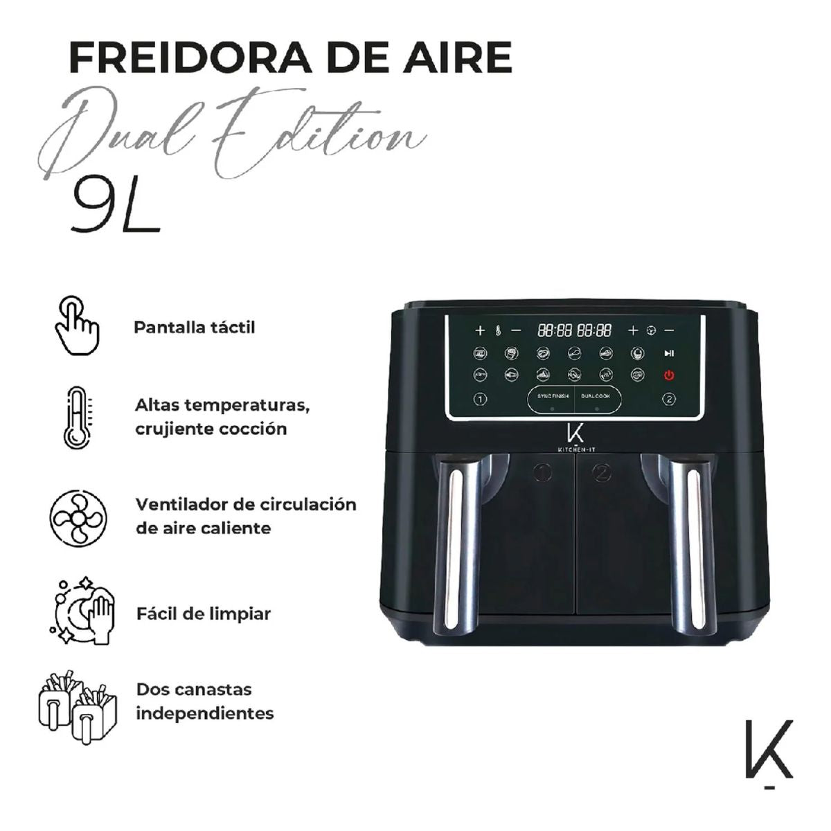 Freidora De Aire Dual Edition 9L Kitchen It