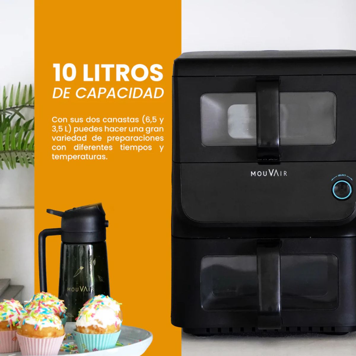 Freidora de Aire Duo 10 Lts Mouvair