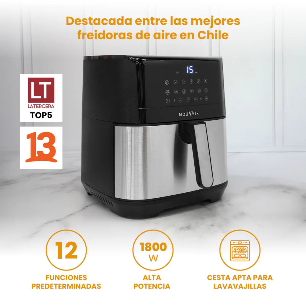 Freidora de Aire Gourmet 7 Lts Mouvair