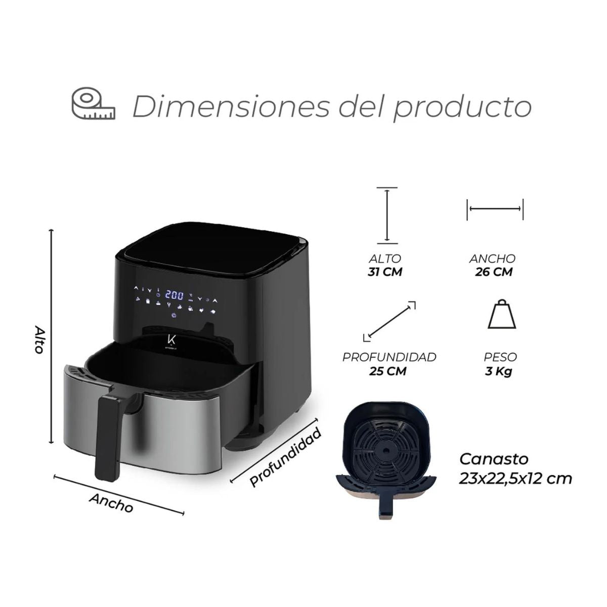 Freidora De Aire Plus Edition 5L Kitchen It