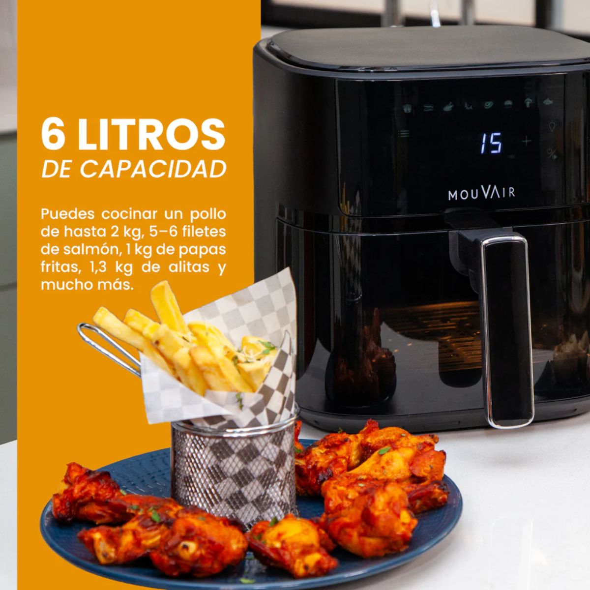 Freidora de Aire Clear Fry 6 Lts Mouvair