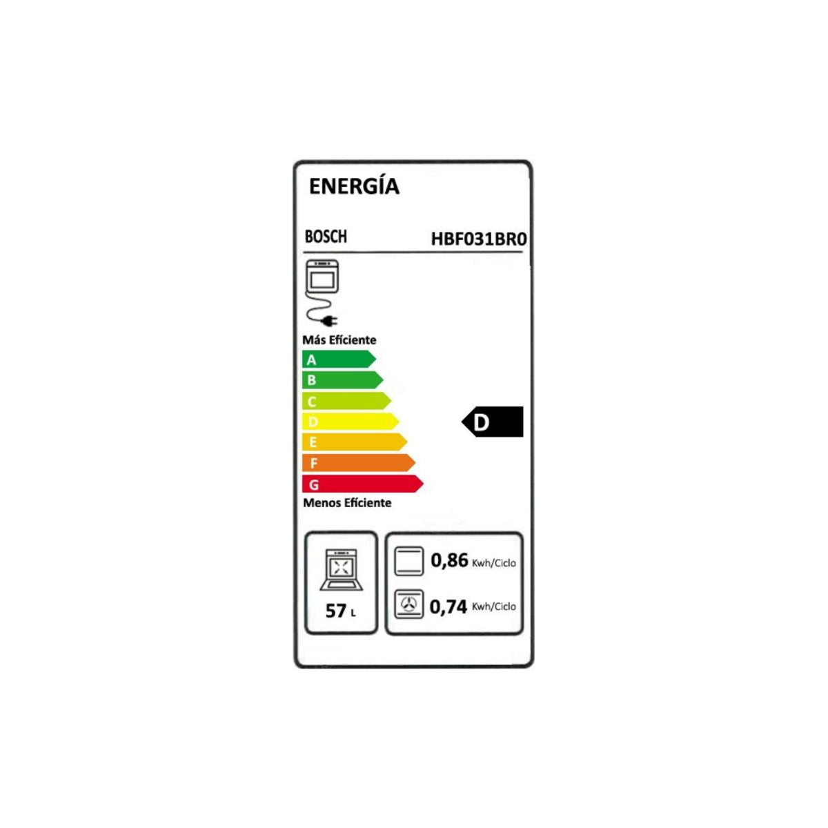 Horno 60 cm 3D Hotair Serie 2 HBF031BR0 Inox Bosch