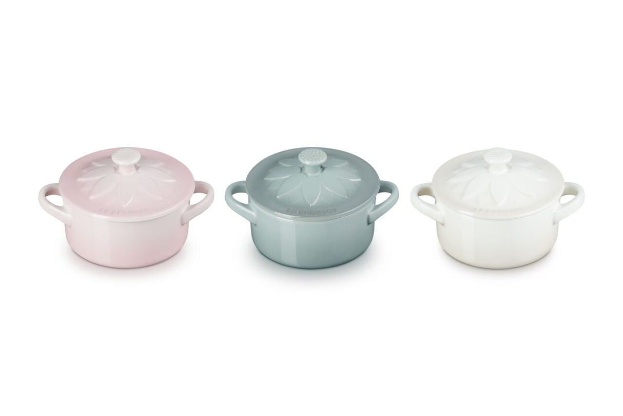 Set de 3 Mini Cocotte 10cm Sunflower Le Creuset