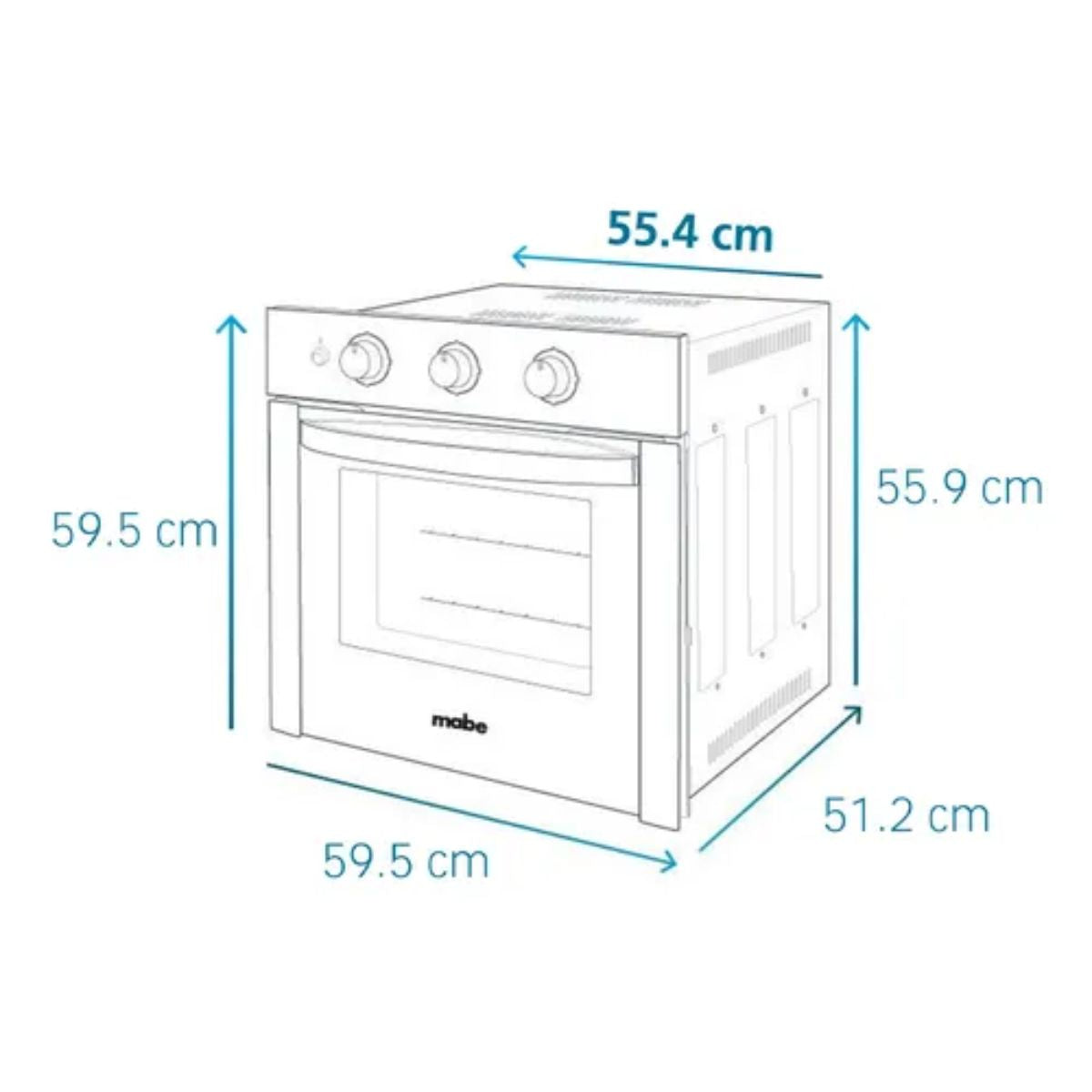 Horno Eléctrico Empotrable 59L 60cm HM6031EXAI0 Mabe Inox