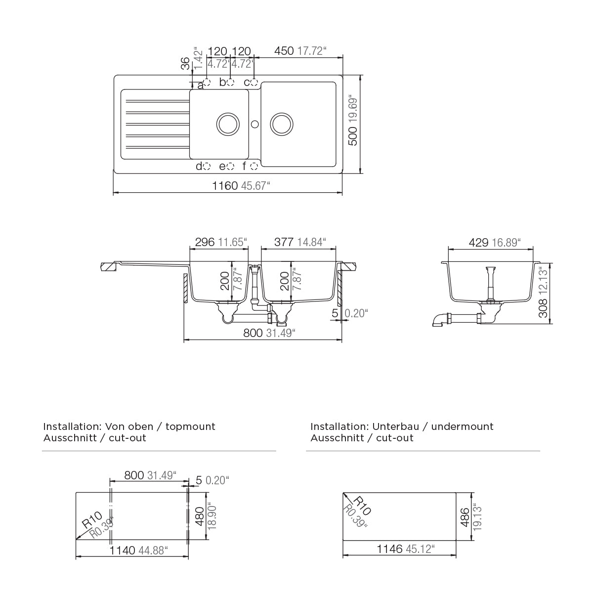 Lavaplatos Typos D-200 - Negro - Blanco Schock