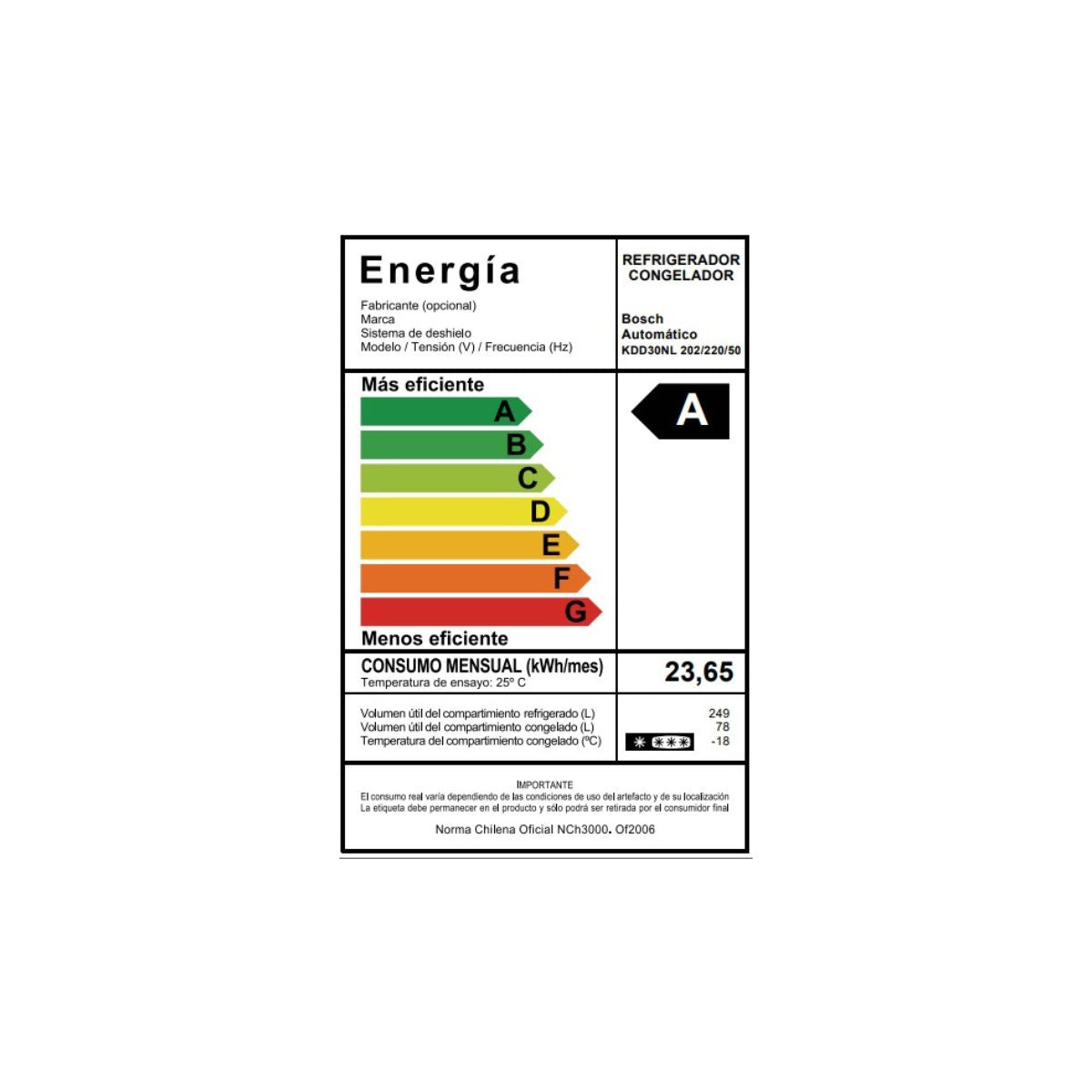 Refrigerador Serie 2 KDD30NL202 Inox Bosch