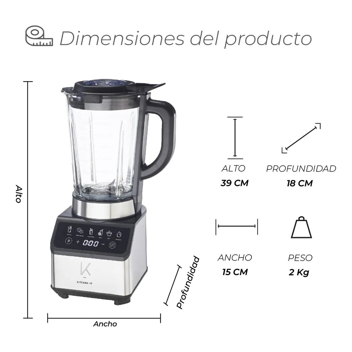 Licuadora Smart System 1200W Kitchen It