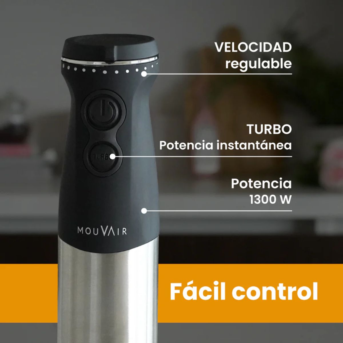 Minipimer y Batidora Mixer 1300W Mouvair