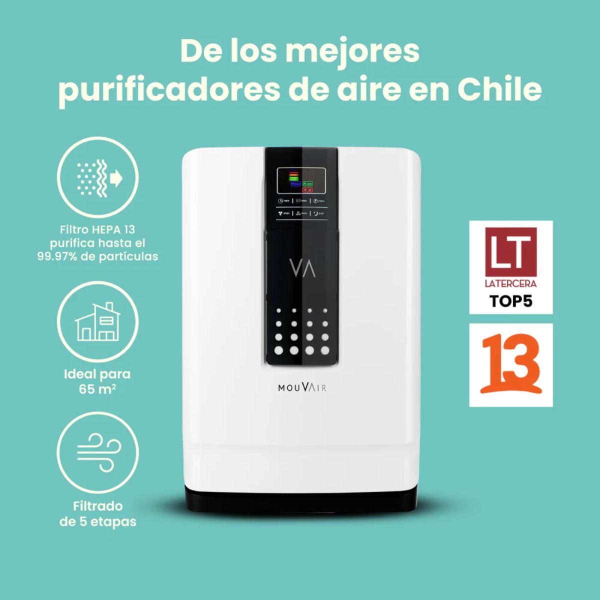 Purificador de Aire Zen con HEPA H13 Grado Médico Mouvair