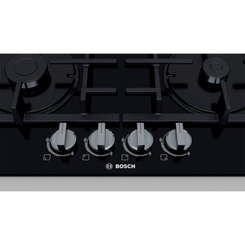 Encimera a gas 60cm Serie 4 PNH6B6B90 Cristal Negro Bosch