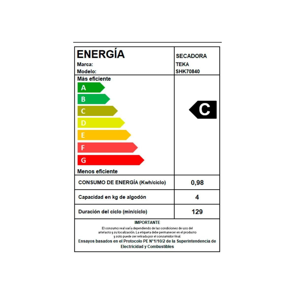 Secadora Bomba de Calor 8 Kg SHK 70840 WH Teka