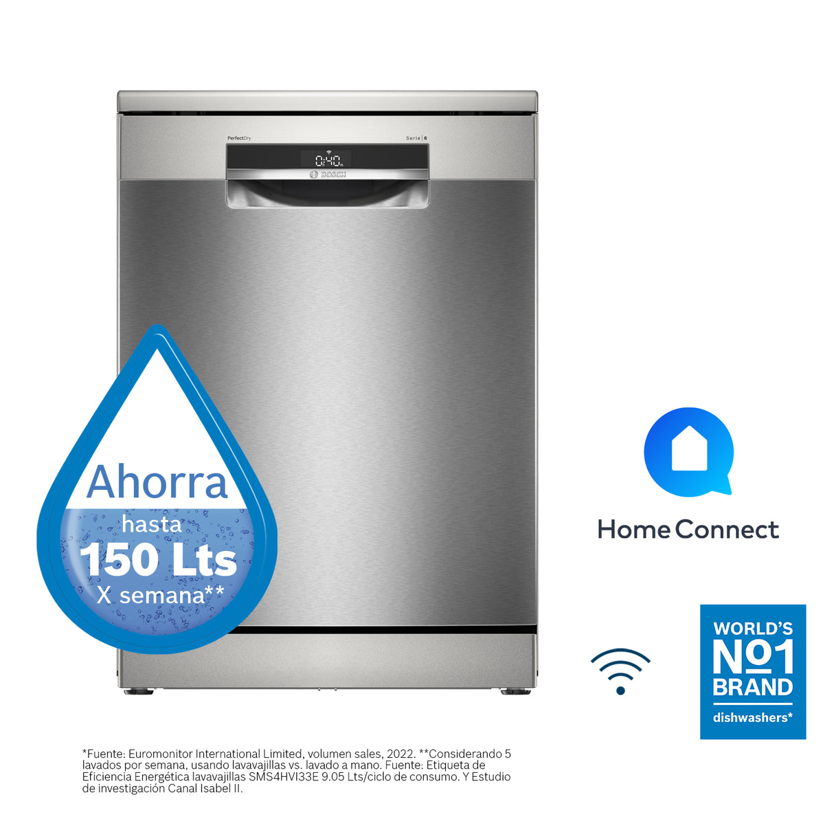 Lavavajillas de Libre Instalación Serie 6 Inox SMS6ZCI08E Bosch