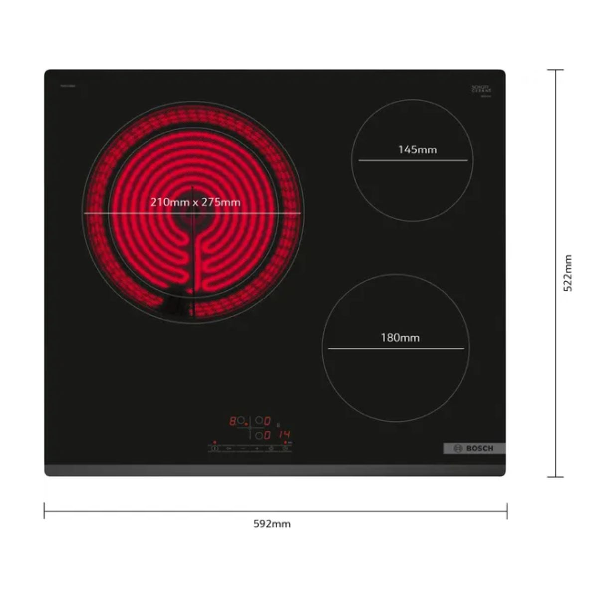 Encimera Vitrocerámica 3Z 60 cm Serie 4 PKK631BB8E Bosch
