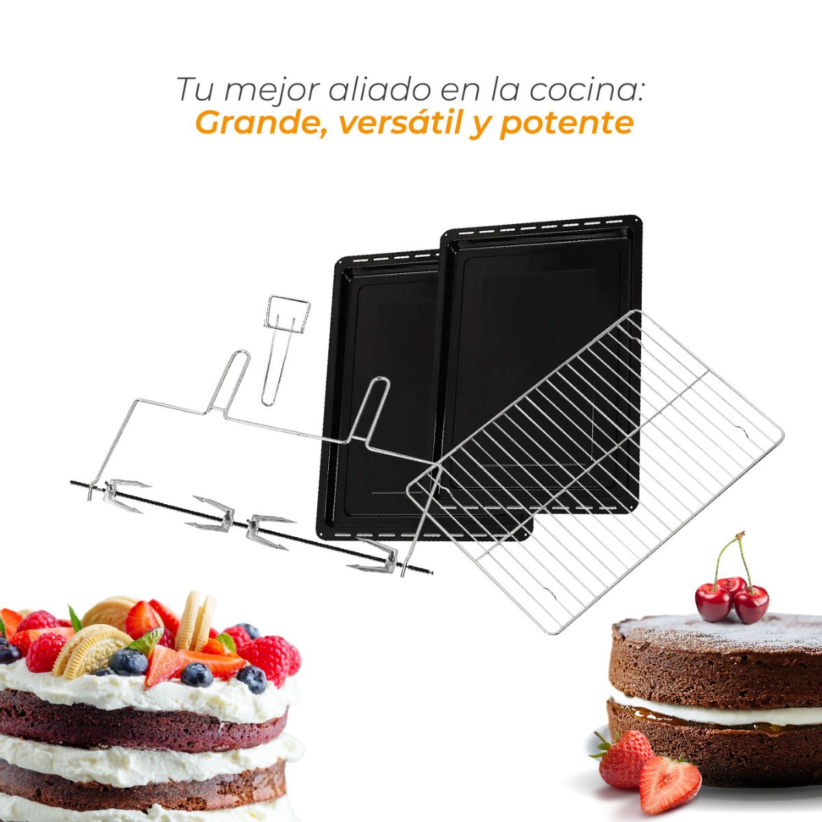 Horno Eléctrico Silver Series 100L Kitchen It