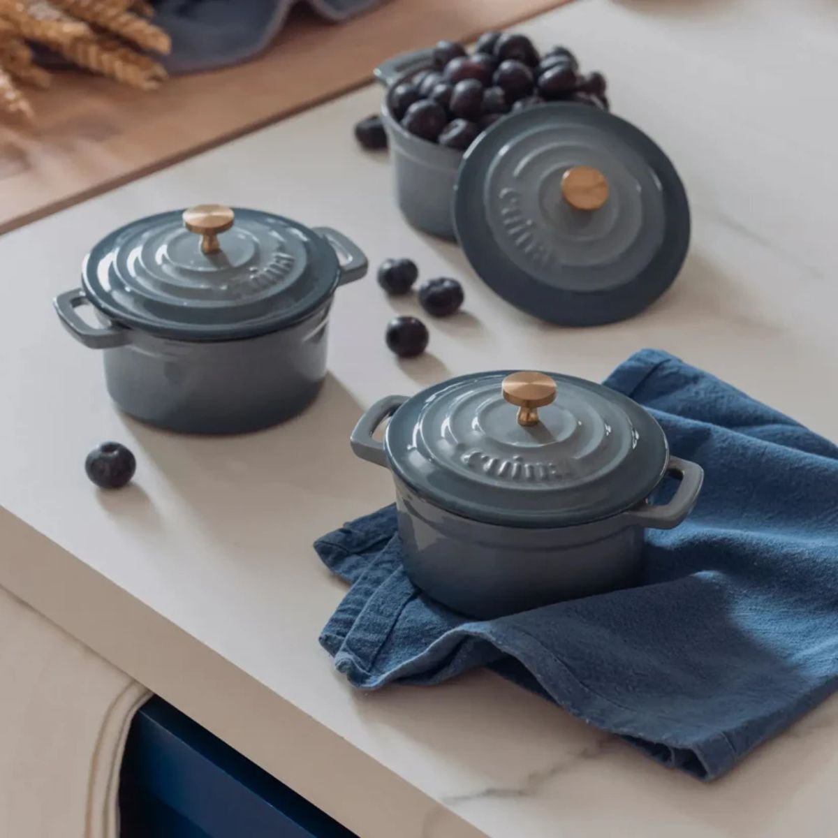 Set 4 Mini Cocottes de Hierro Fundido Cuina