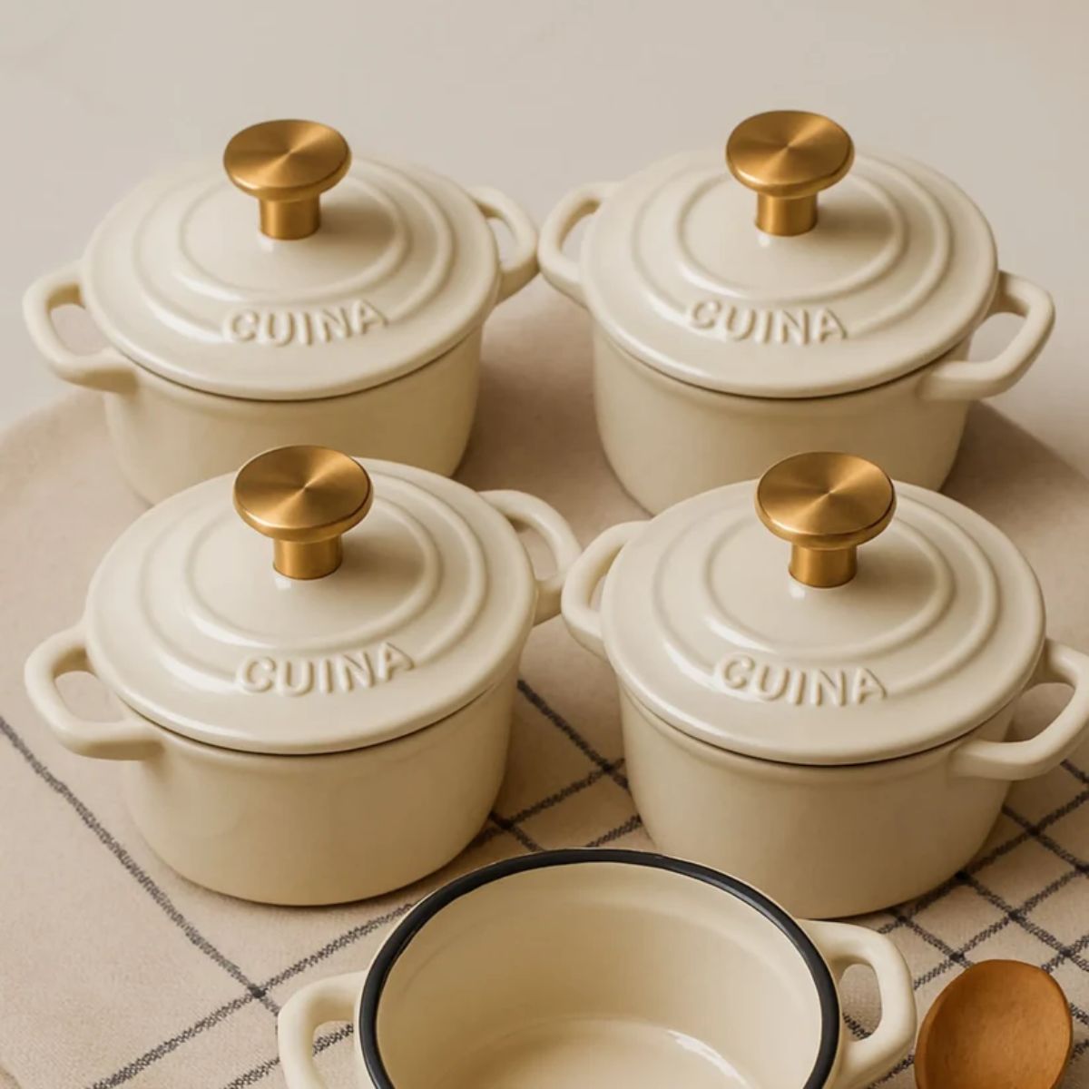 Set 4 Mini Cocottes de Hierro Fundido Cuina