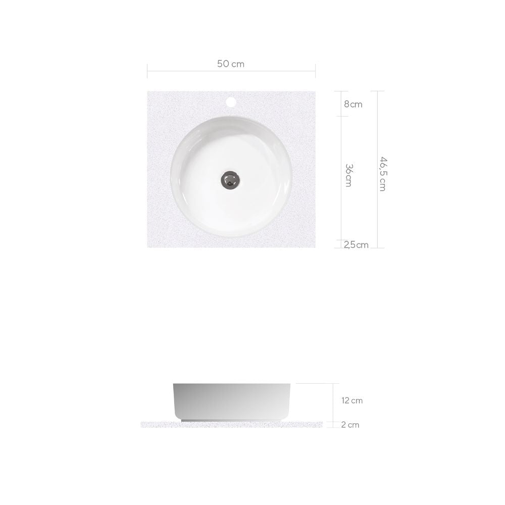 Lavamanos Up - Sobreponer Cubierta Silestone 60x47 Zart