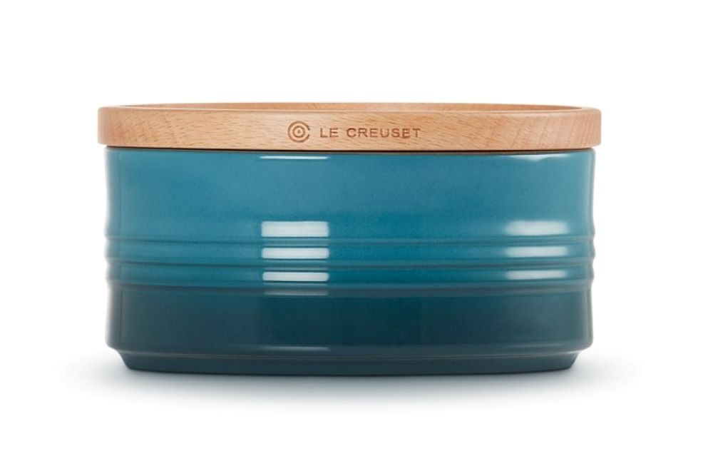 Bote 14 cm Con Tapa De Madera Deep Teal Le Creuset