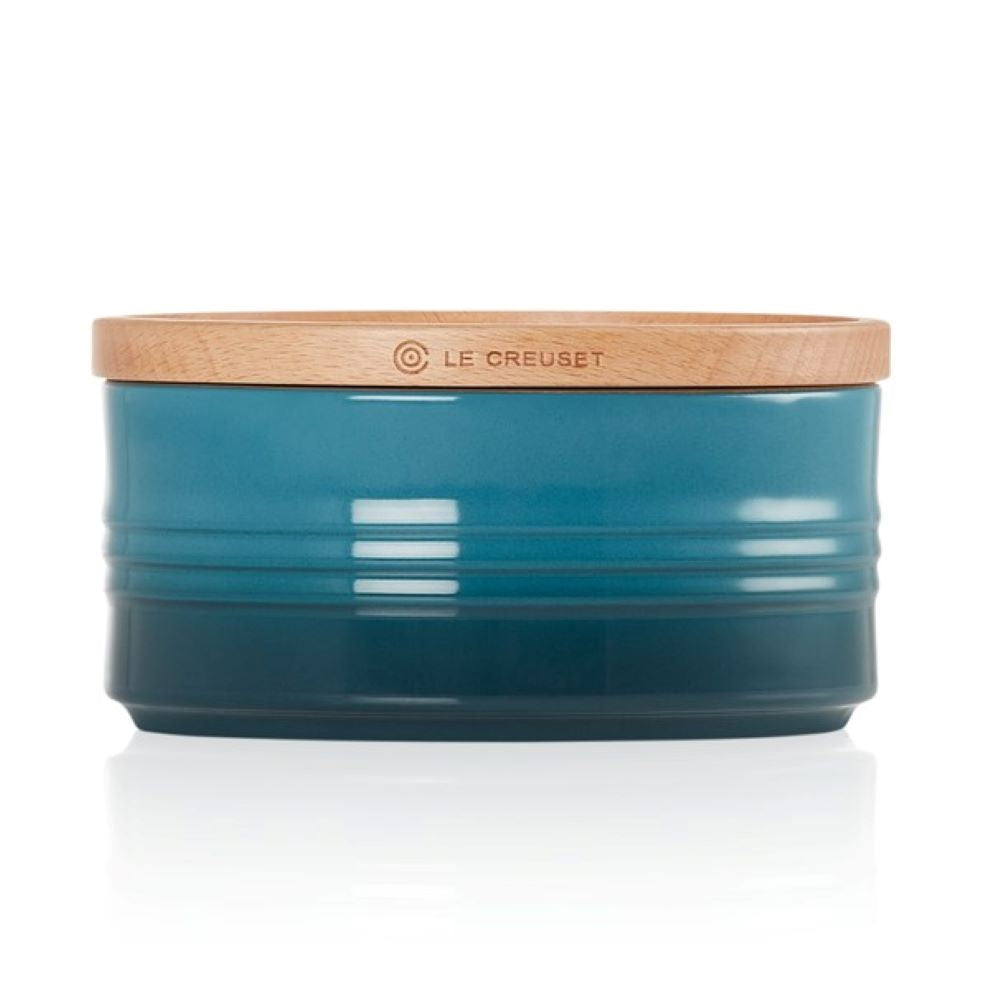 Bote 14 cm Con Tapa De Madera Deep Teal Le Creuset