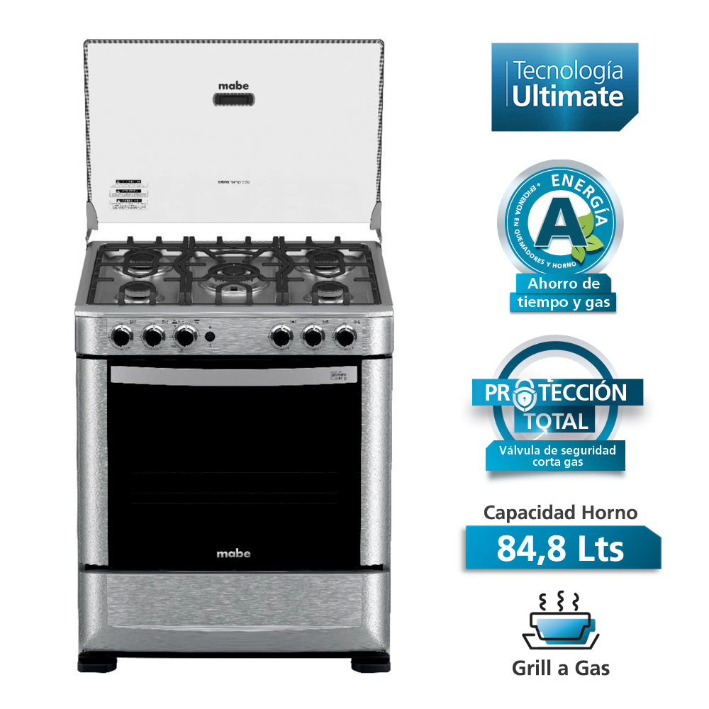 Cocina a Gas 5 quemadores ANDES7650FX1 Mabe